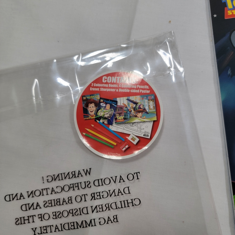 Toy Story Disney Pixar Coloring Books 4 Pencils Poster Activity Tin Collectible - Picture 4 of 4